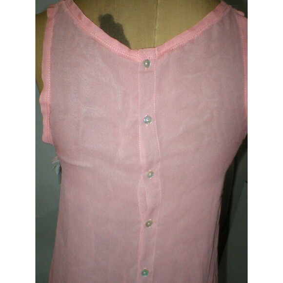 Womens New Designer Patrizia Pepe Top Silk Sleeveless 42 IT 6 Pink Brown Layers - Picture 10 of 12